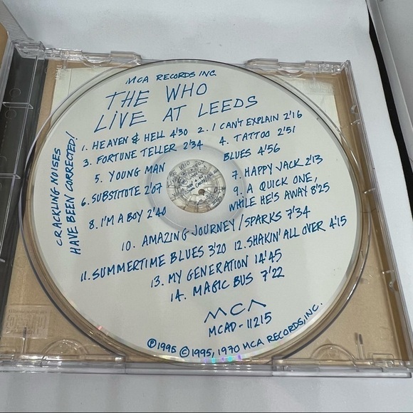 EUC-THE Who - Live at Leeds (CD) 1995, Remastered, MCA MCAD - 11215 - Picture 3 of 6